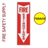 FSSA418 Fire Extinguisher sign, Vinyl Sticker, 4 Inch x 18 Inch